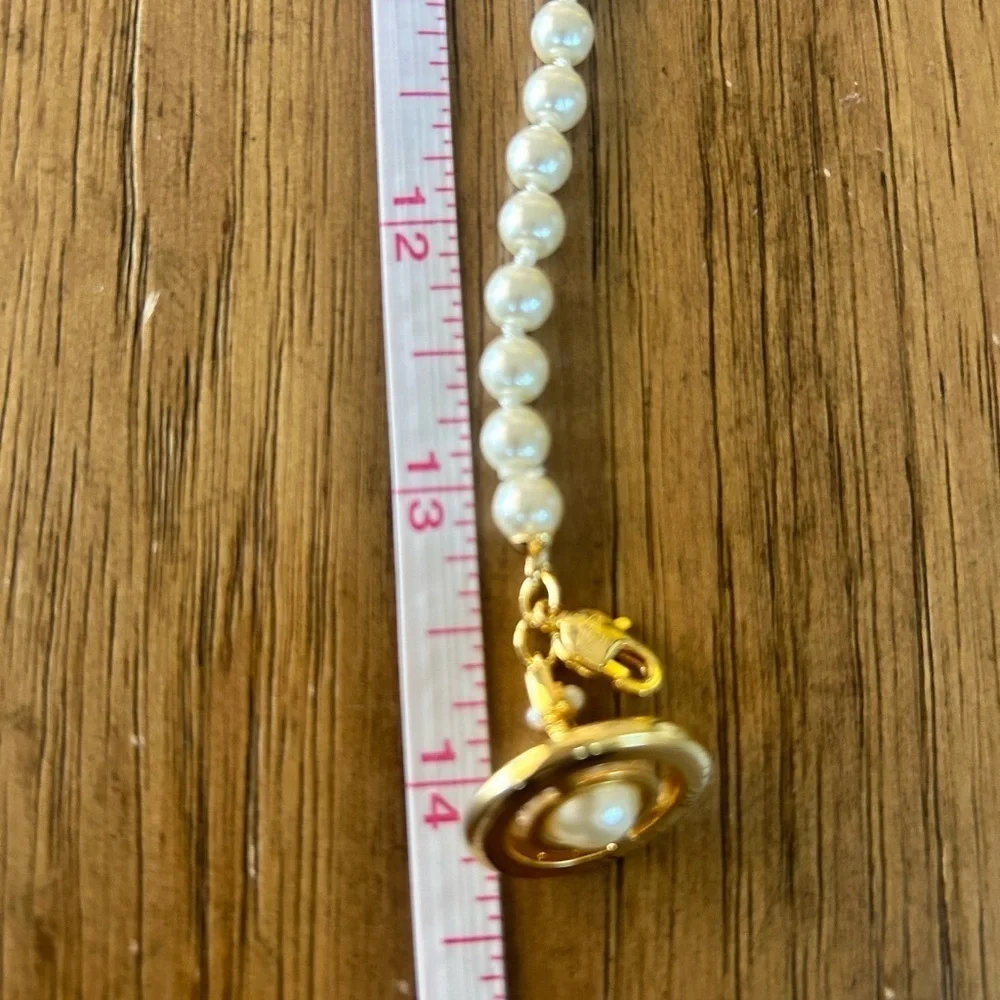 Vivienne Westwood SIMONETTA 3D Orb ENAMEL Pearl Choker Necklace - Picture 13 of 13